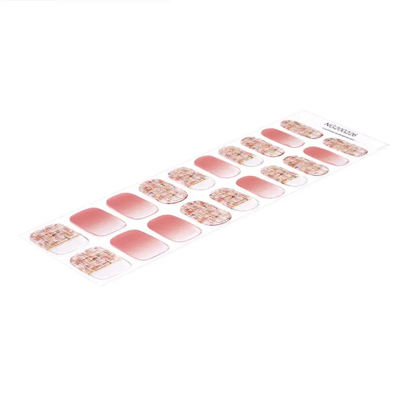 Pop Finger 3d Design Stickers Pink Gradient Art — Semi-Cured Gel Nail Wraps