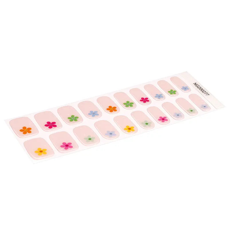Press On Semi-Transparent Dainty Daisy Decorations — Semi-Cured Gel Nail Wraps