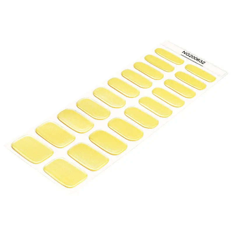 Price Single Color Yellow Gel Stickers Removable Summer 20pcs — Semi-Cured Gel Nail Wraps