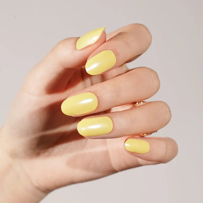 Price Single Color Yellow Gel Stickers Removable Summer 20pcs — Semi-Cured Gel Nail Wraps