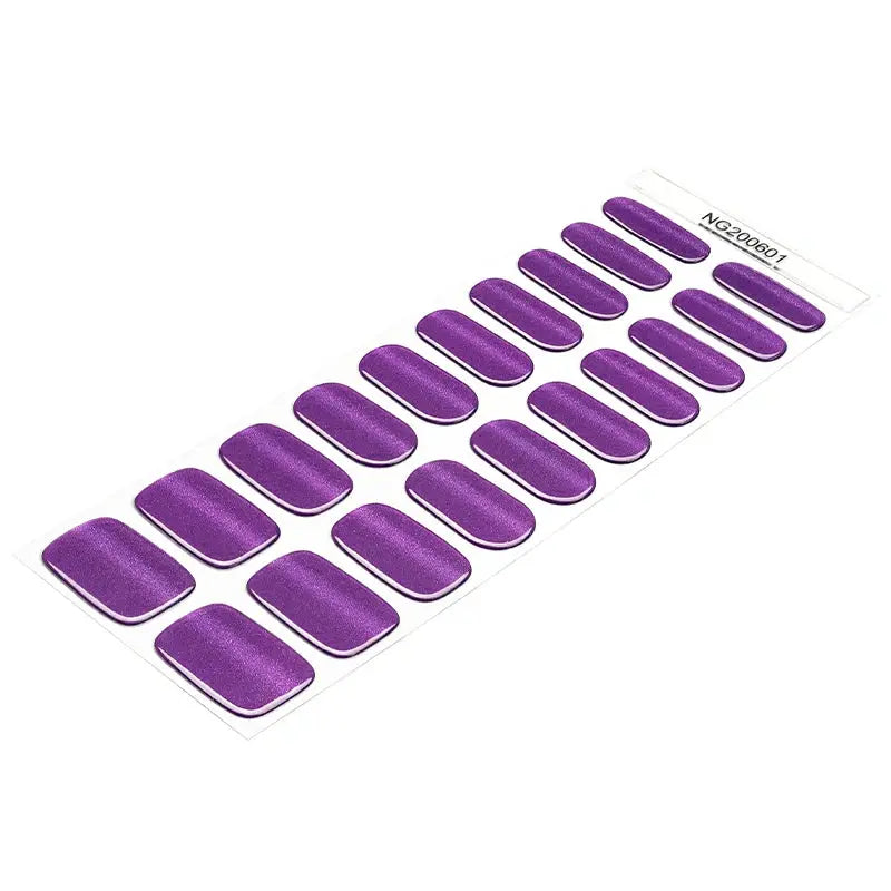 Purple Cat-eye Glitter Gel Stickers — Semi-Cured Gel Nail Wraps