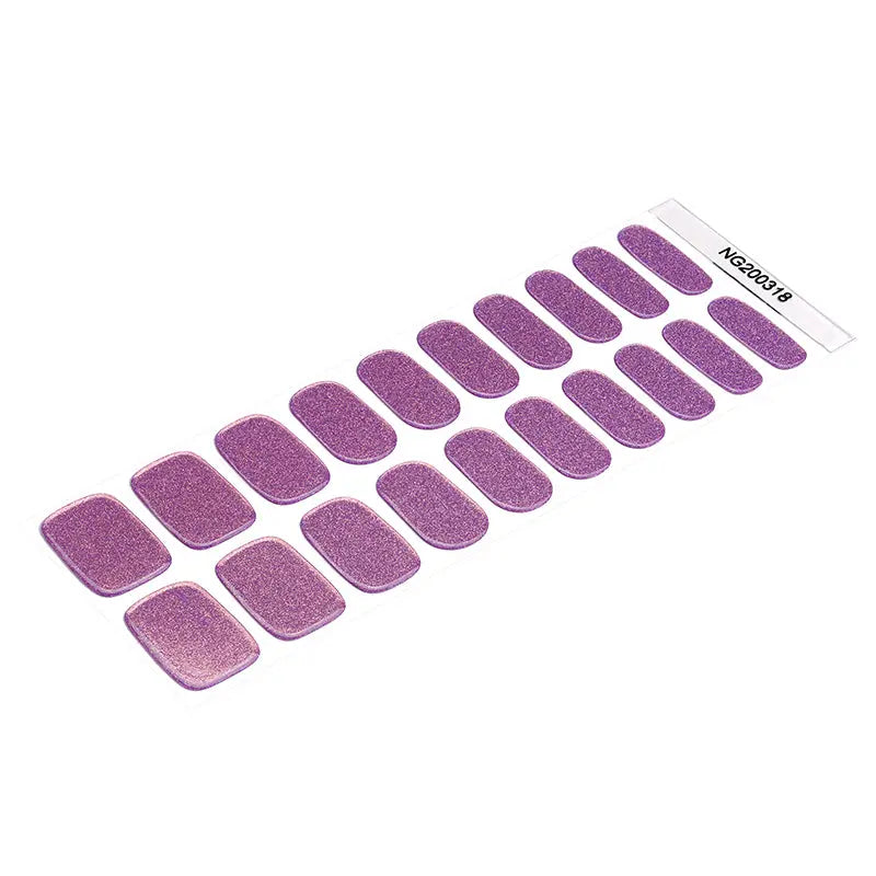 Purple Gel Laser Glitter Mirror Rainbow Glitter Powder Holographic Laser — Semi-Cured Gel Nail Wraps