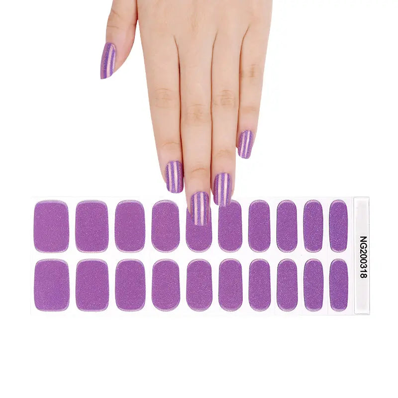 Purple Gel Laser Glitter Mirror Rainbow Glitter Powder Holographic Laser — Semi-Cured Gel Nail Wraps