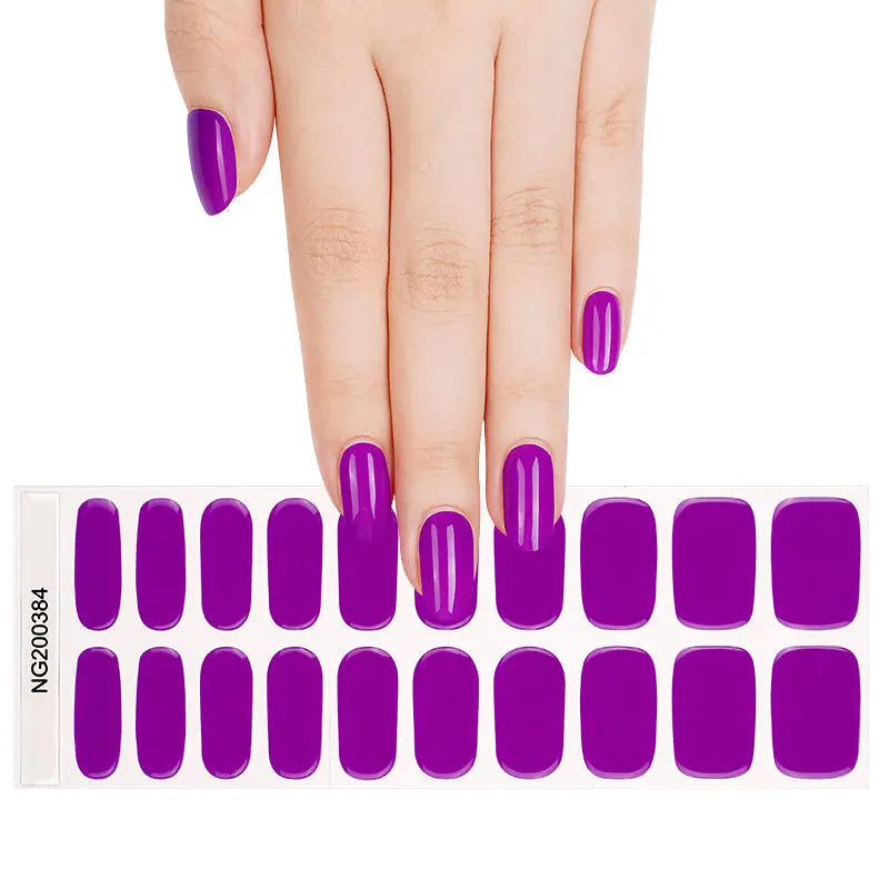 Purple Gel Strips Designer Art — Semi-Cured Gel Nail Wraps