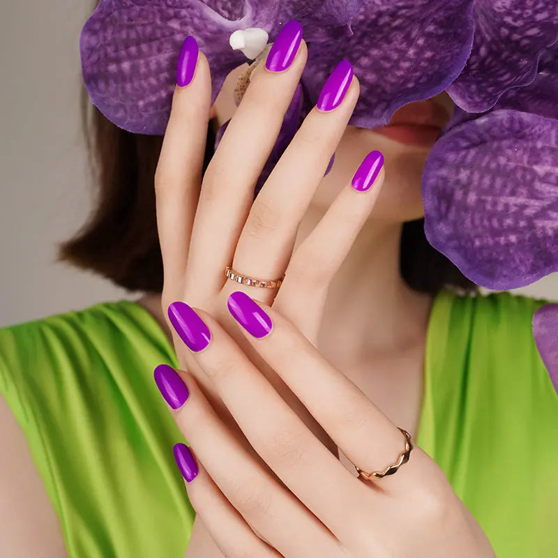 Purple Gel Strips Designer Art — Semi-Cured Gel Nail Wraps