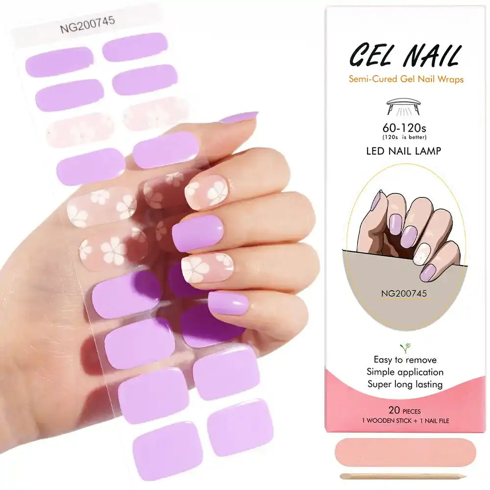 Purple — Semi-Cured Gel Nail Wraps