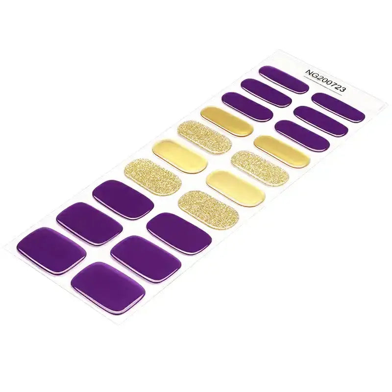 Purple And Yellow Design — Semi-Cured Gel Nail Wraps