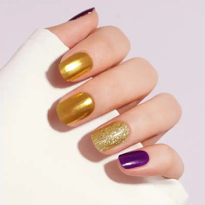 Purple And Yellow Design — Semi-Cured Gel Nail Wraps