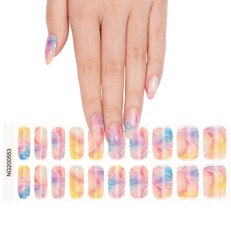 Rainbow Glitter 20 Tips Colorful — Semi-Cured Gel Nail Wraps