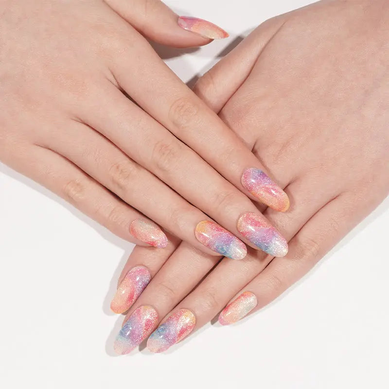 Rainbow Glitter 20 Tips Colorful — Semi-Cured Gel Nail Wraps