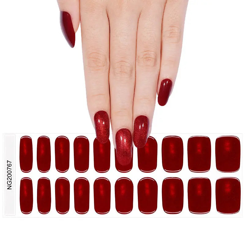 Red Cat-eye — Semi-Cured Gel Nail Wraps