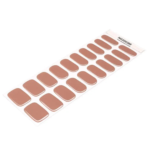 Brown Gel Solid Designs — Semi-Cured Gel Nail Wraps