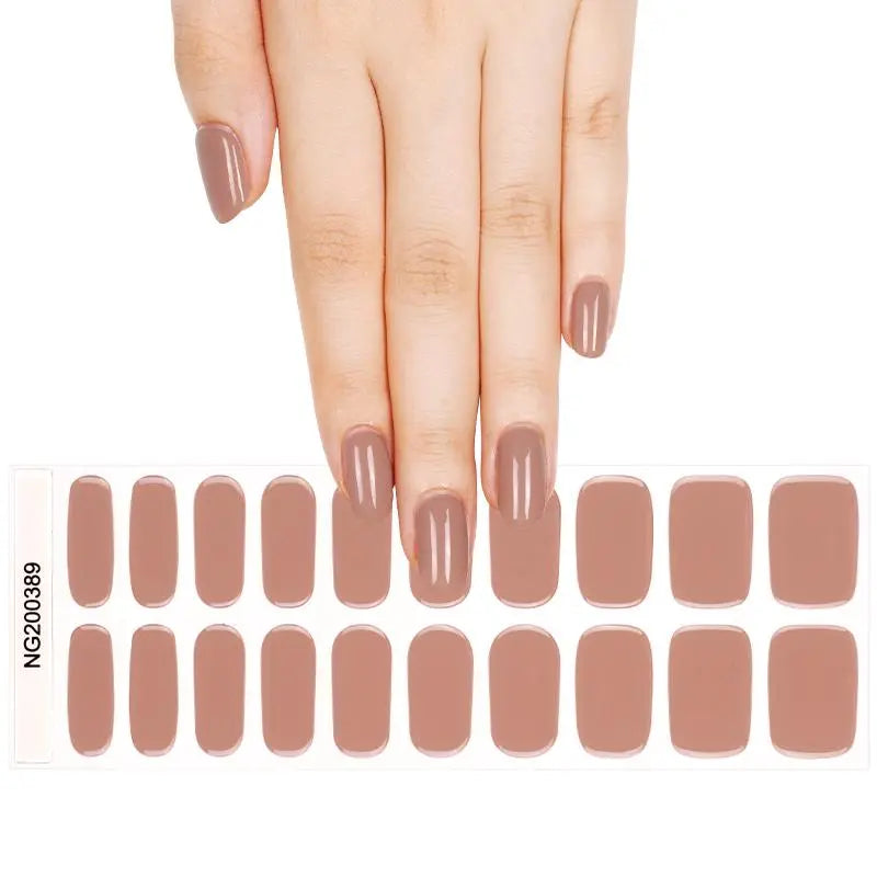 Brown Gel Solid Designs — Semi-Cured Gel Nail Wraps