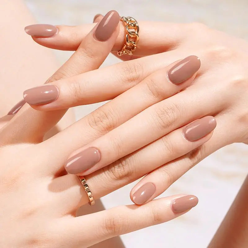 Brown Gel Solid Designs — Semi-Cured Gel Nail Wraps