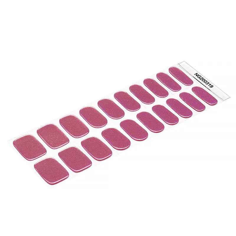 Red Gel Laser Glitter Gel Stickers — Semi-Cured Gel Nail Wraps