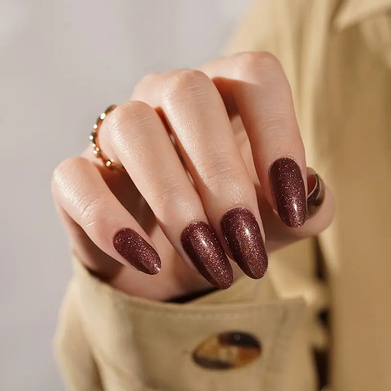 Red Glitter Gel Stickers Customizable For Brands — Semi-Cured Gel Nail Wraps