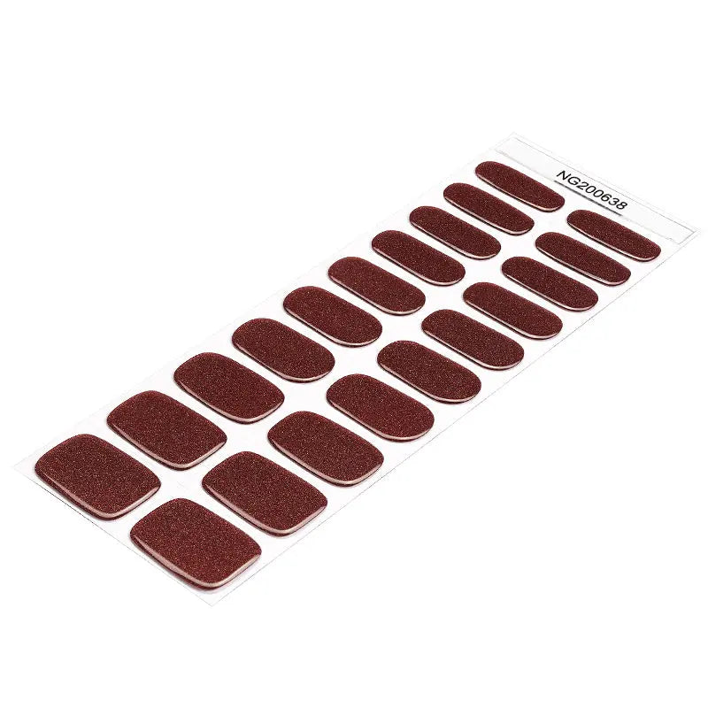 Red Glitter Gel Stickers Customizable For Brands — Semi-Cured Gel Nail Wraps