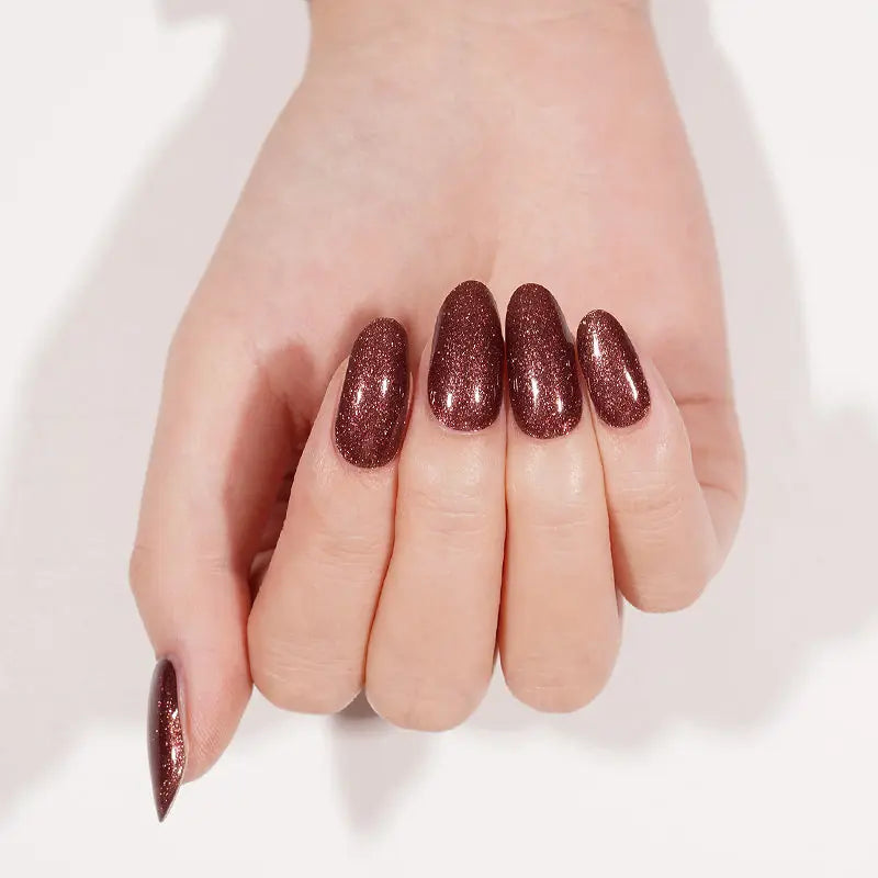 Red Glitter Gel Stickers Customizable For Brands — Semi-Cured Gel Nail Wraps