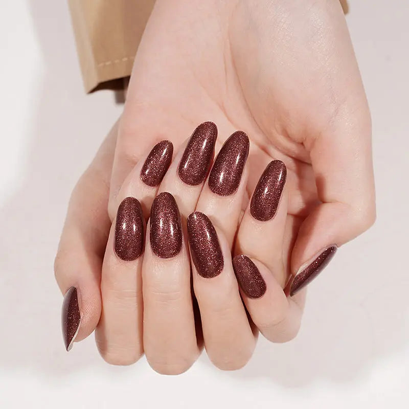 Red Glitter Gel Stickers Customizable For Brands — Semi-Cured Gel Nail Wraps