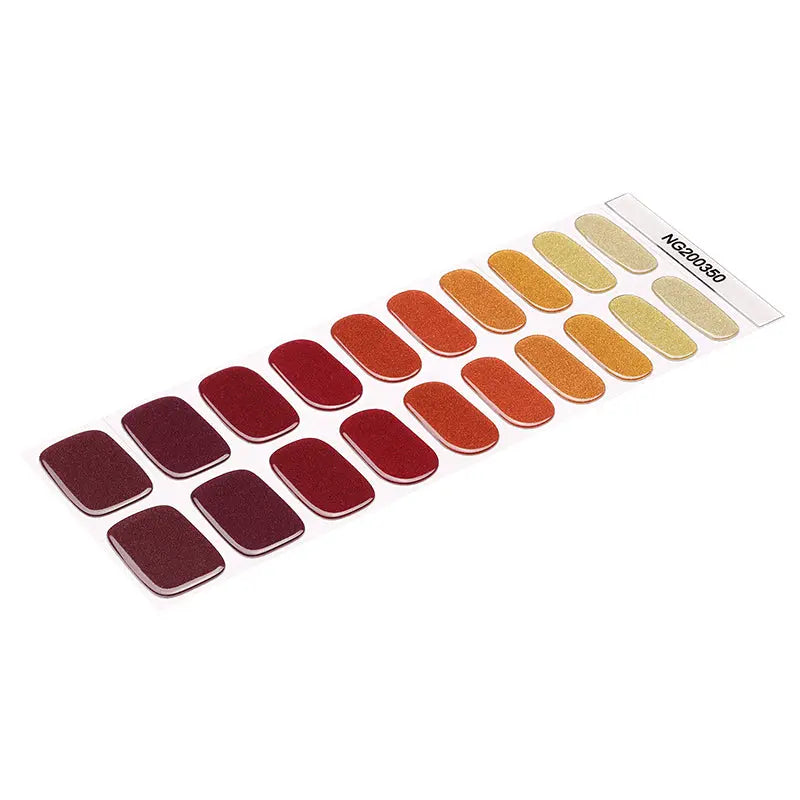 Red Glitter Colorful Designs — Semi-Cured Gel Nail Wraps