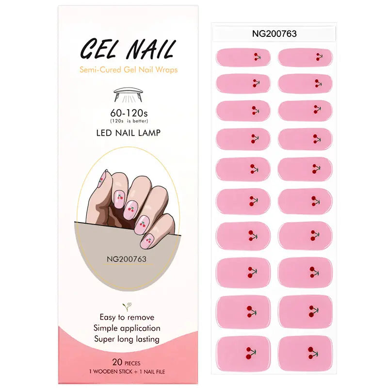 Red Metal Cherry — Semi-Cured Gel Nail Wraps