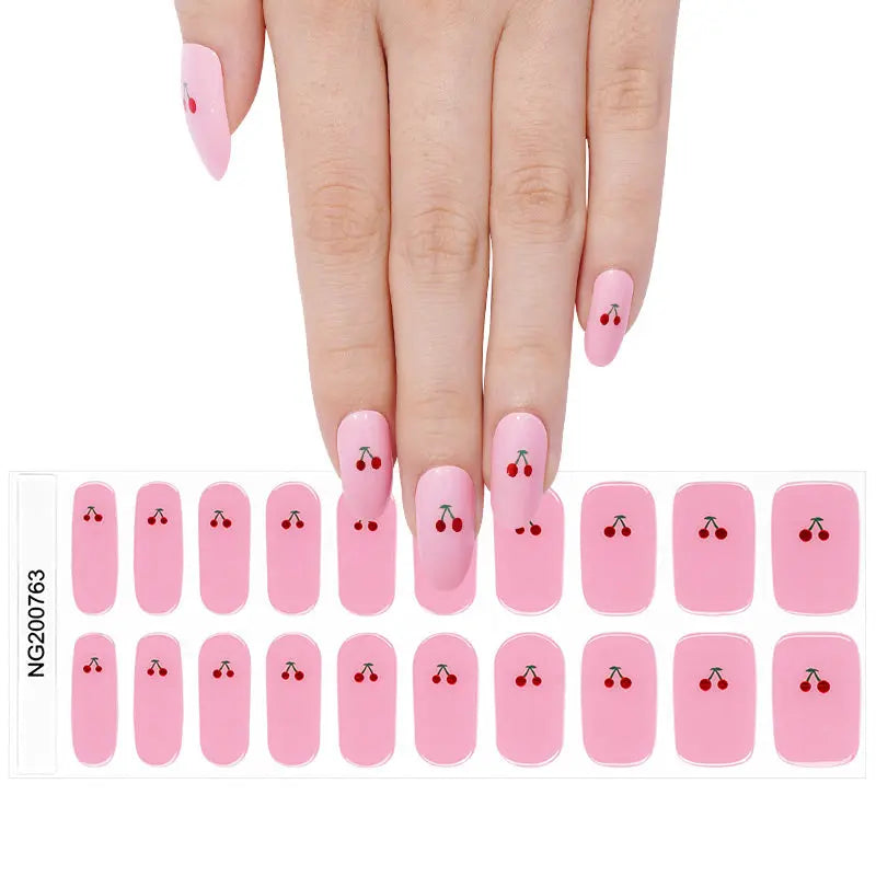 Red Metal Cherry — Semi-Cured Gel Nail Wraps