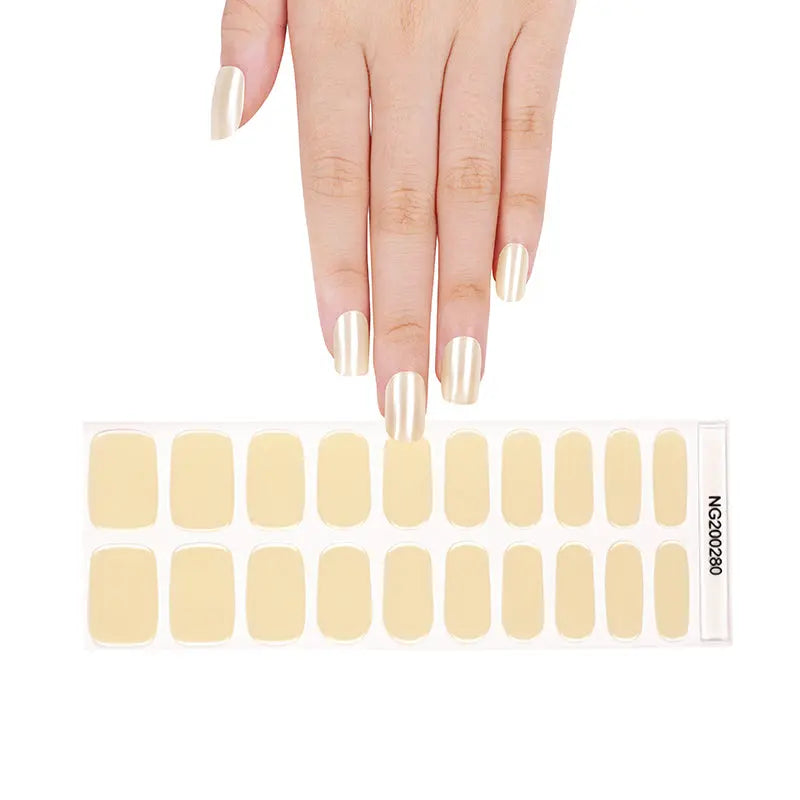 Reflective Glitter Gel Sparkling Diamond Sunshine Yellow — Semi-Cured Gel Nail Wraps