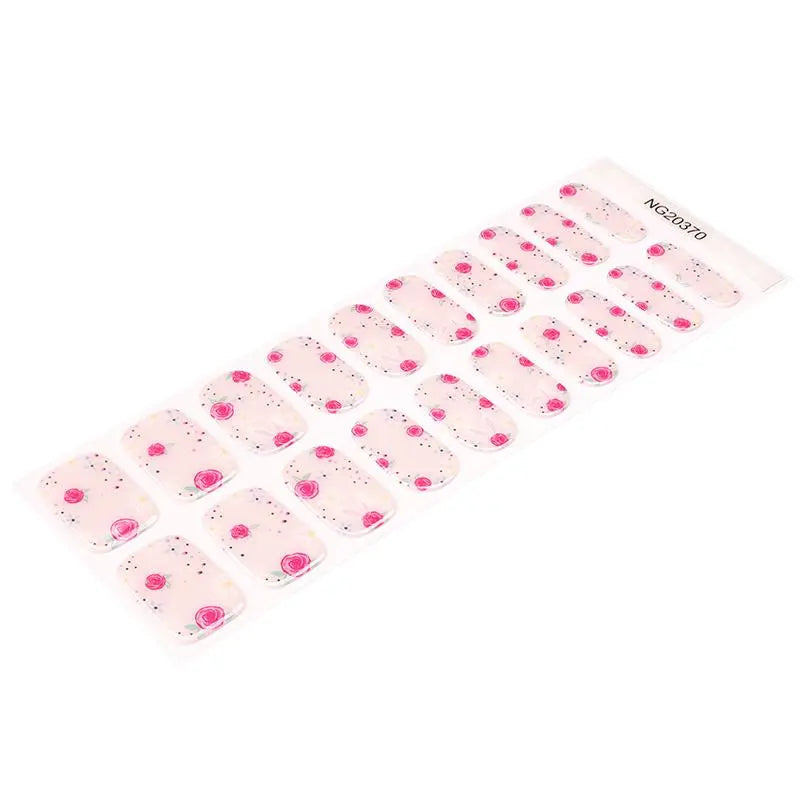 Rose And Rabbit Art Designs Gel Stickers — Semi-Cured Gel Nail Wraps