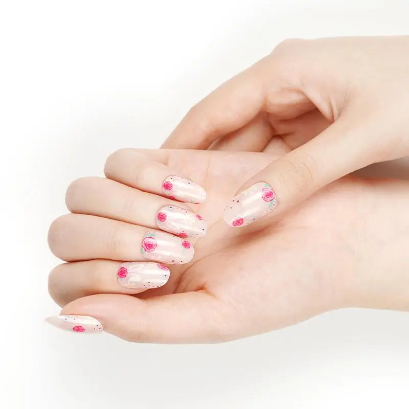 Rose And Rabbit Art Designs Gel Stickers — Semi-Cured Gel Nail Wraps