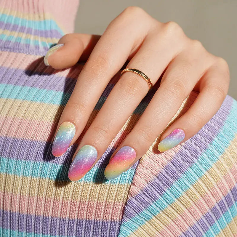Stickers Ombre Glitter Strips — Semi-Cured Gel Nail Wraps