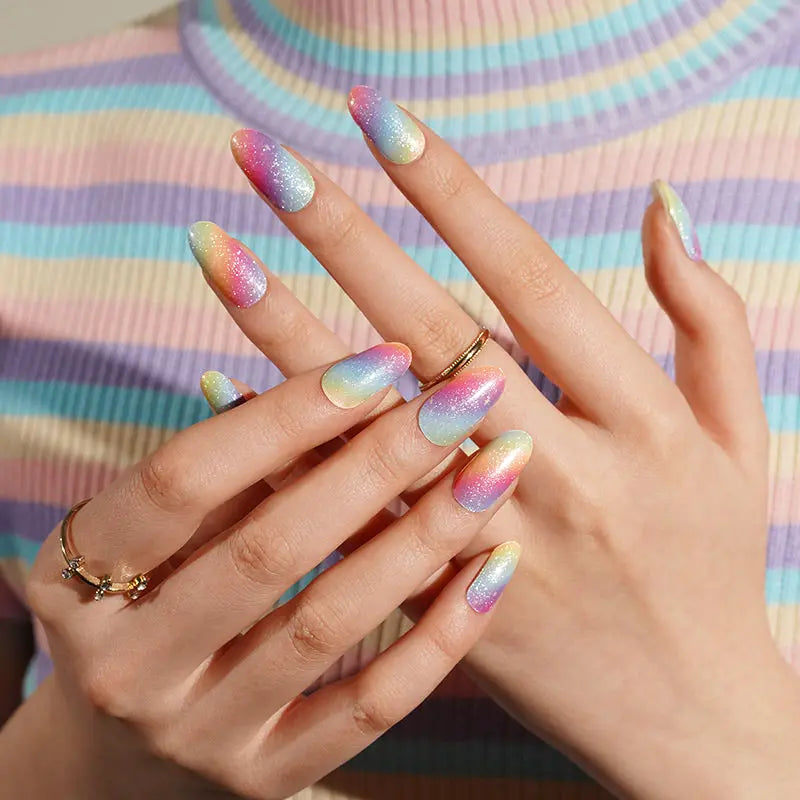 Stickers Ombre Glitter Strips — Semi-Cured Gel Nail Wraps