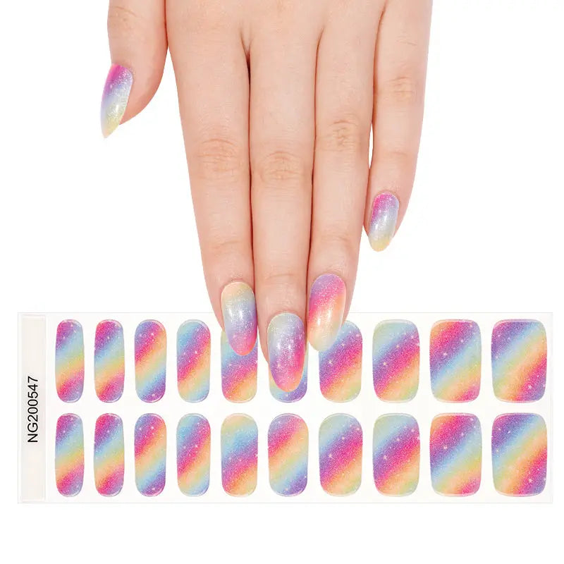 Stickers Ombre Glitter Strips — Semi-Cured Gel Nail Wraps