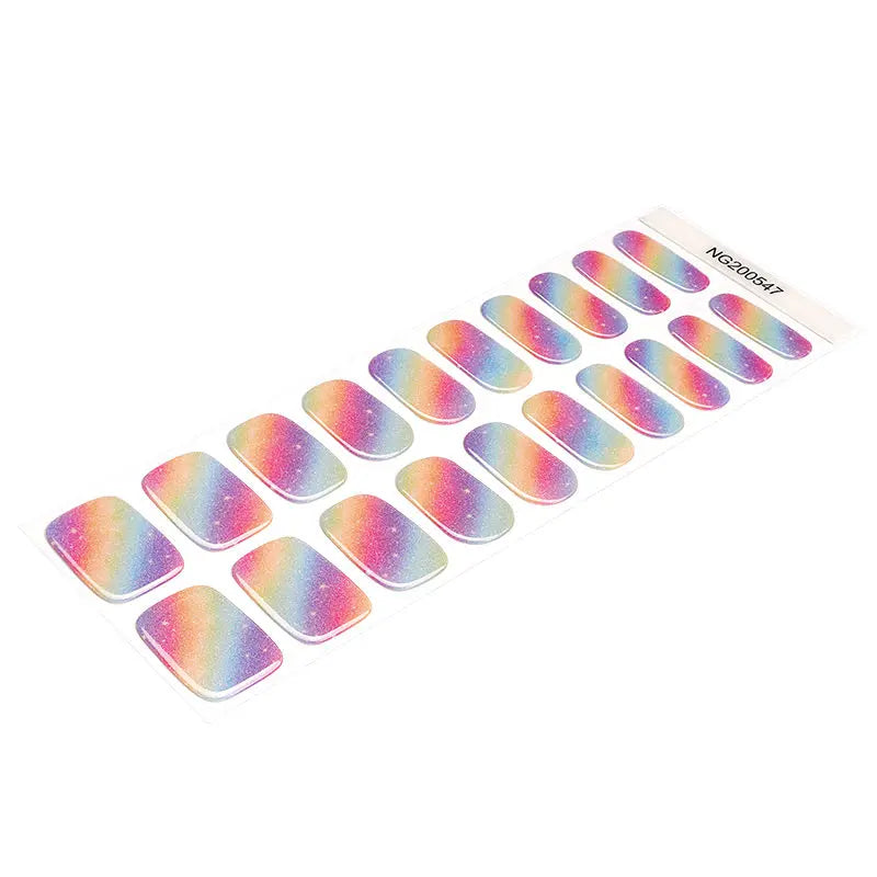 Stickers Ombre Glitter Strips — Semi-Cured Gel Nail Wraps