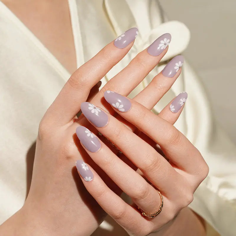 Stickers Plum And Daisy Strips — Semi-Cured Gel Nail Wraps