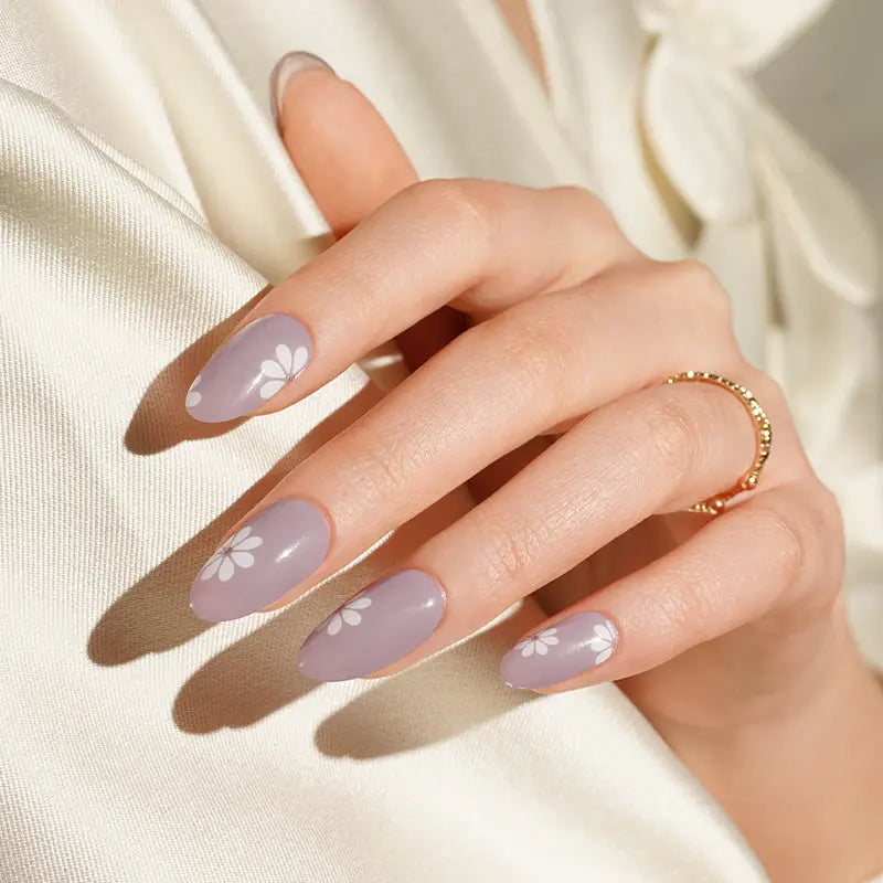 Stickers Plum And Daisy Strips — Semi-Cured Gel Nail Wraps