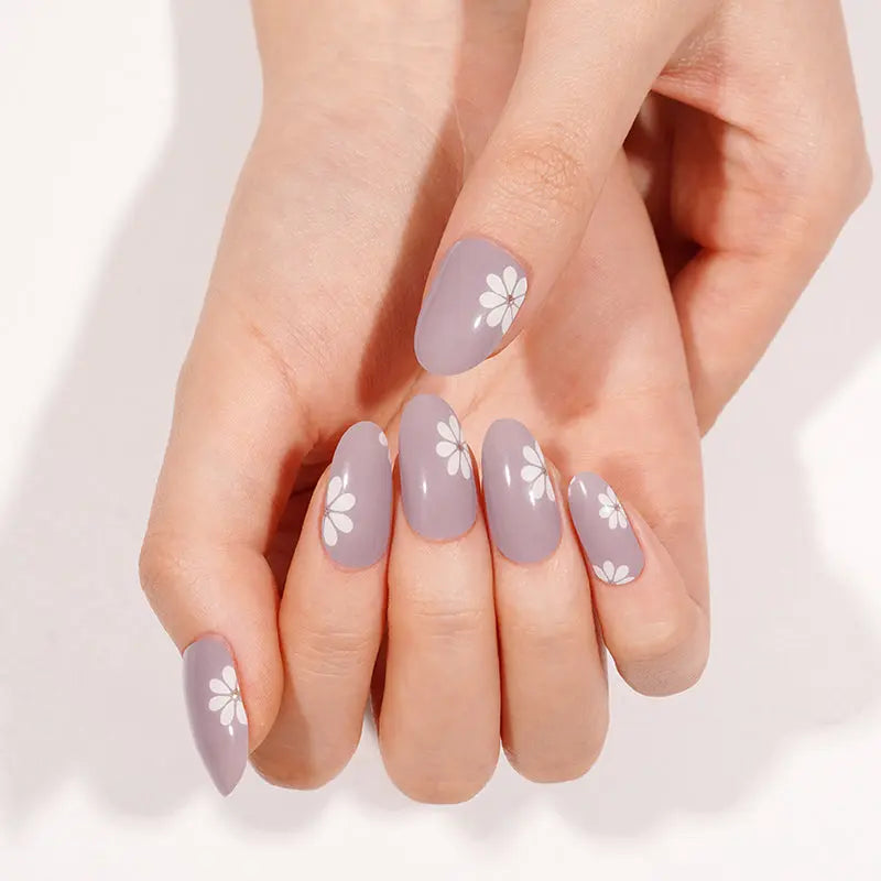 Stickers Plum And Daisy Strips — Semi-Cured Gel Nail Wraps