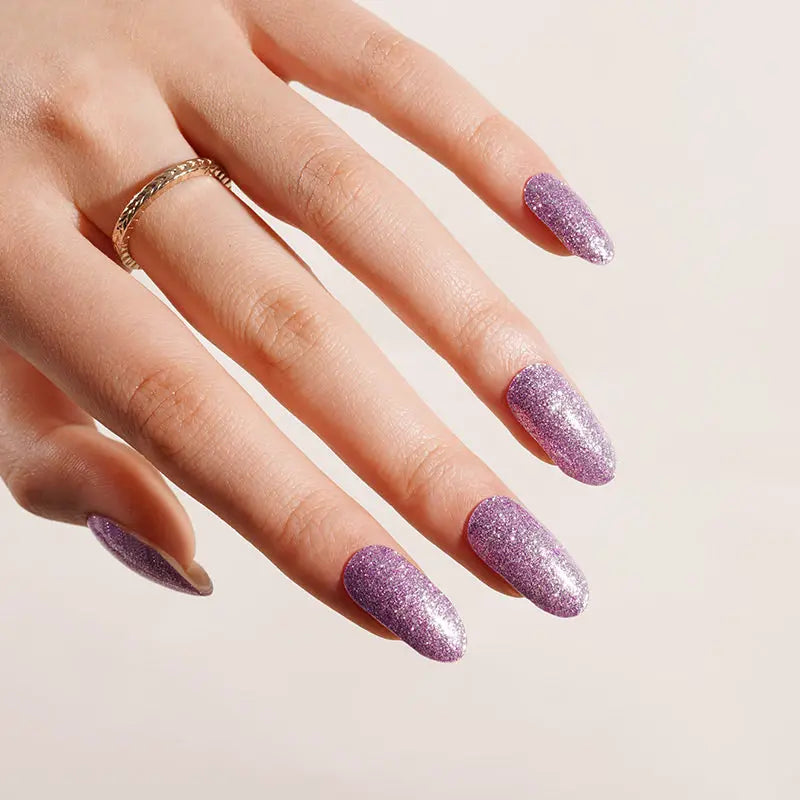 Stickers Purple Glitter Strips — Semi-Cured Gel Nail Wraps