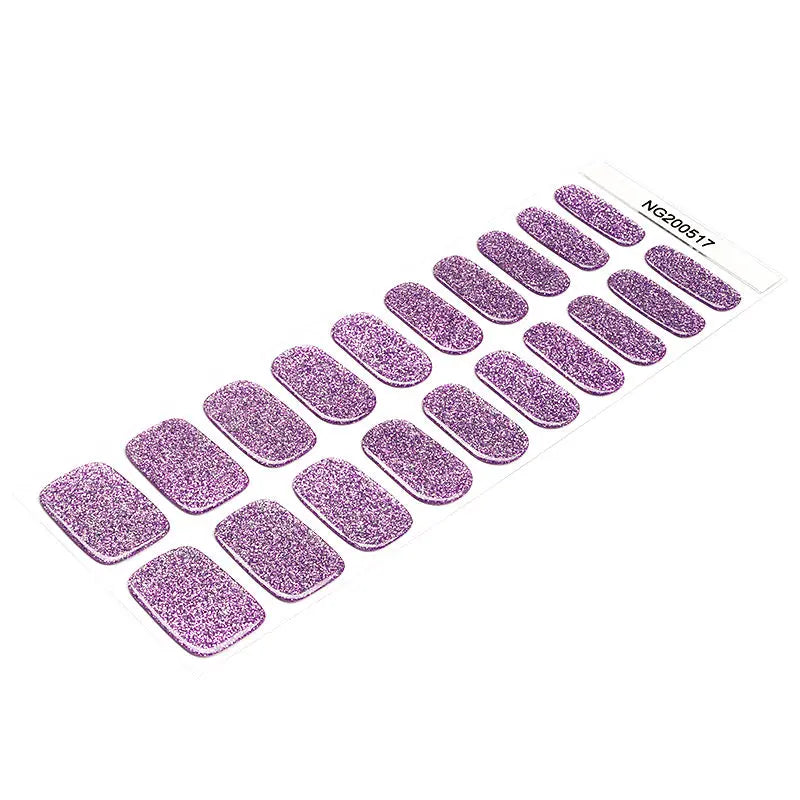 Stickers Purple Glitter Strips — Semi-Cured Gel Nail Wraps