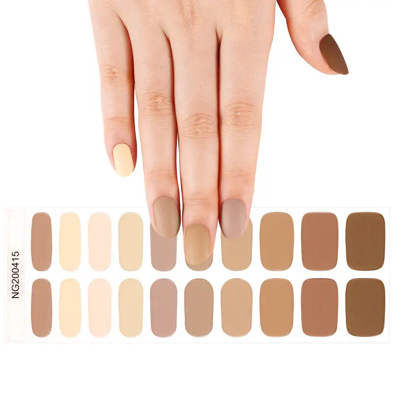 Strips Brown Matte Gel — Semi-Cured Gel Nail Wraps