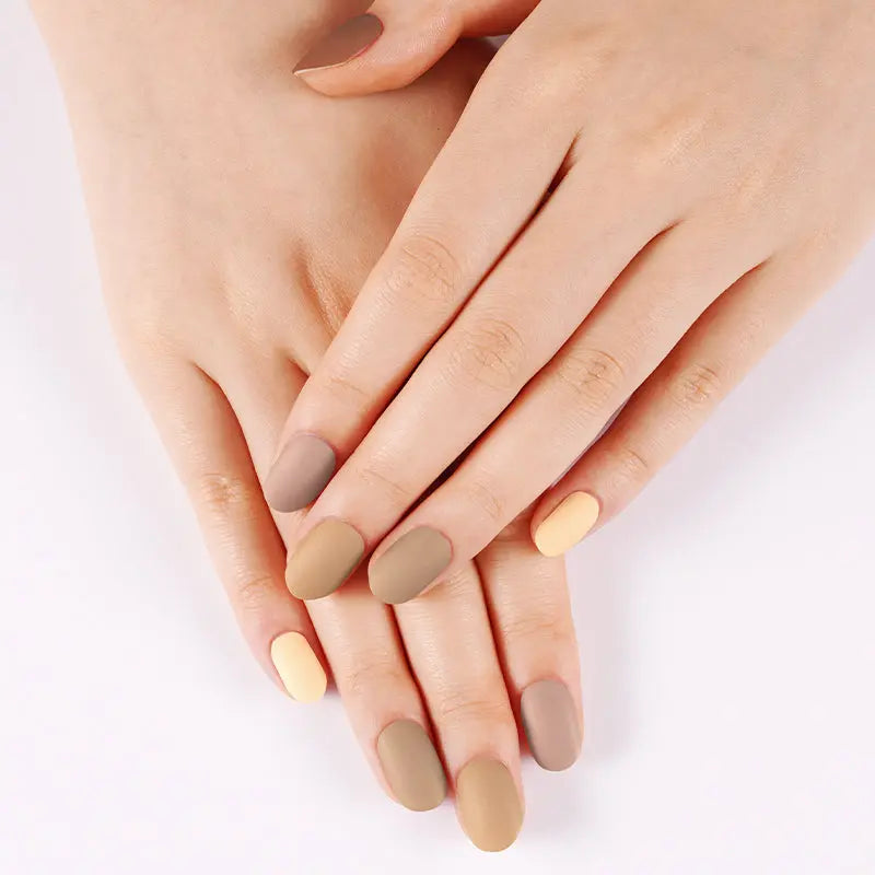 Strips Brown Matte Gel — Semi-Cured Gel Nail Wraps