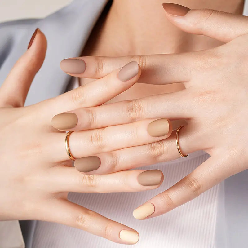 Strips Brown Matte Gel — Semi-Cured Gel Nail Wraps