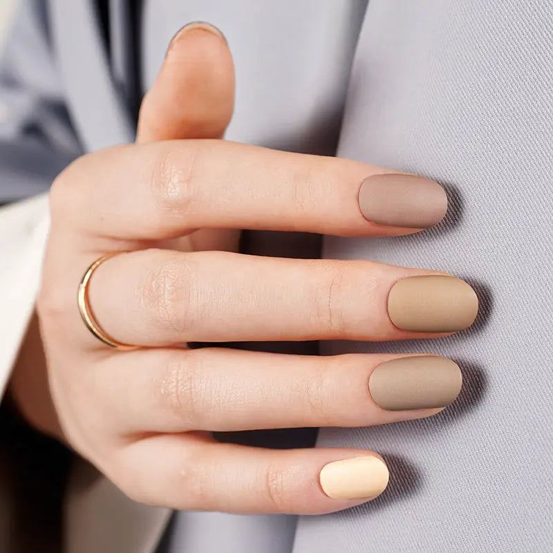 Strips Brown Matte Gel — Semi-Cured Gel Nail Wraps