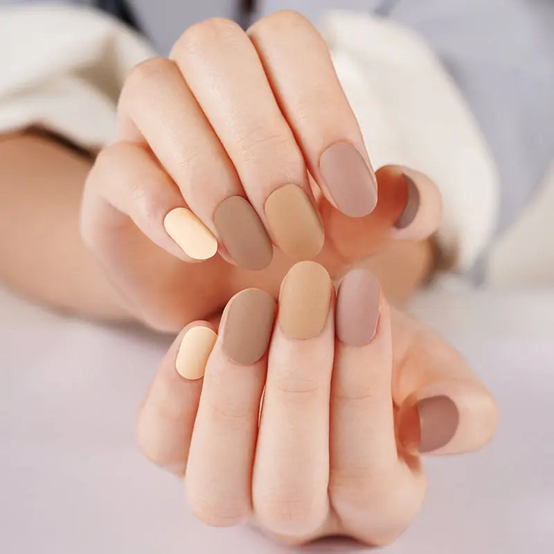 Strips Brown Matte Gel — Semi-Cured Gel Nail Wraps