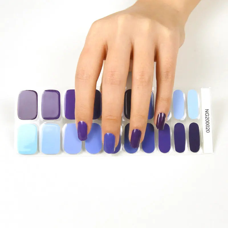 Blue Gradient — Semi-Cured Gel Nail Wraps