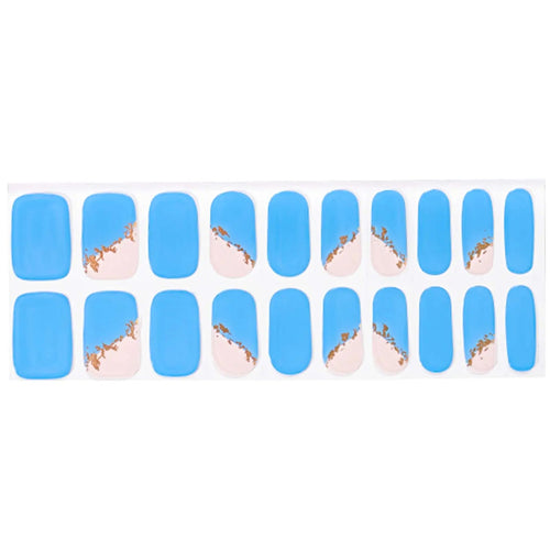 Blue Hot Stamping — Semi-Cured Gel Nail Wraps