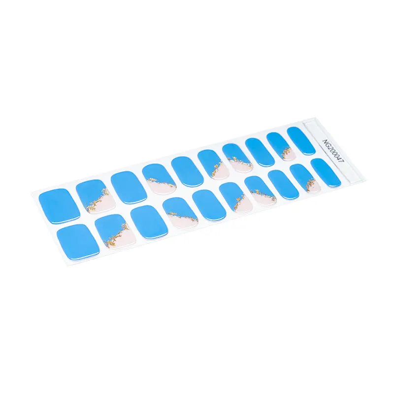 Blue Hot Stamping — Semi-Cured Gel Nail Wraps