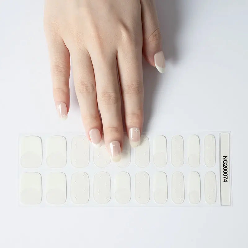 Minimalist White Stars — Semi-Cured Gel Nail Wraps