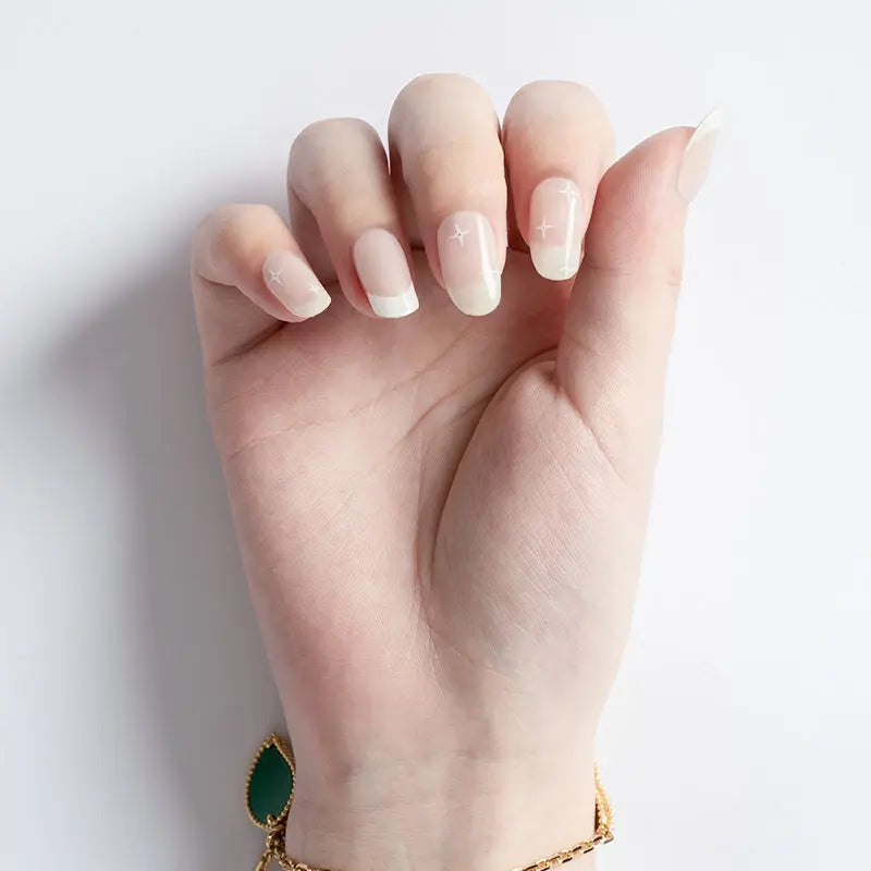 Minimalist White Stars — Semi-Cured Gel Nail Wraps