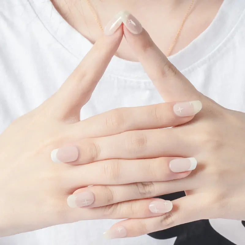 Minimalist White Stars — Semi-Cured Gel Nail Wraps