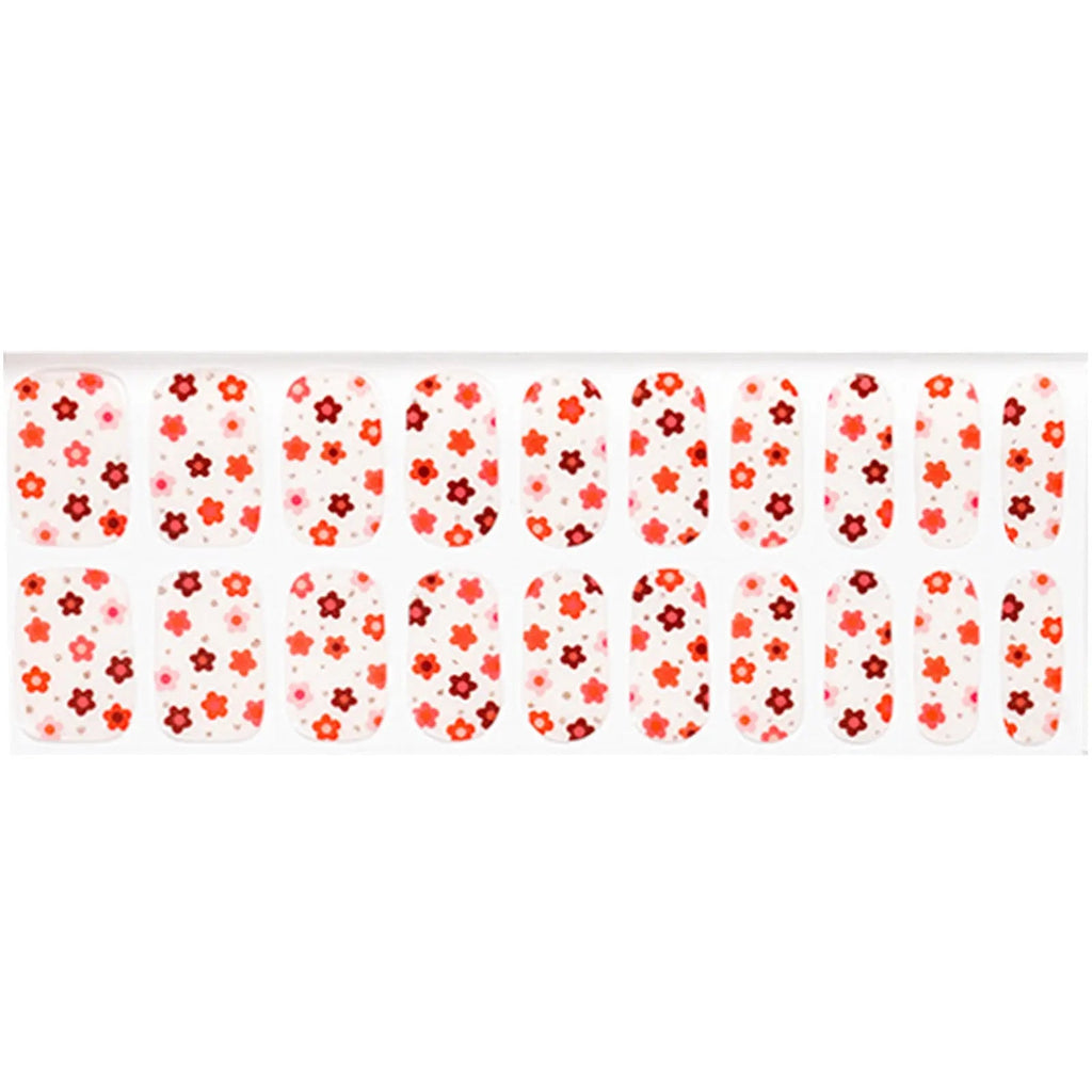 Red Blossom — Semi-Cured Gel Nail Wraps